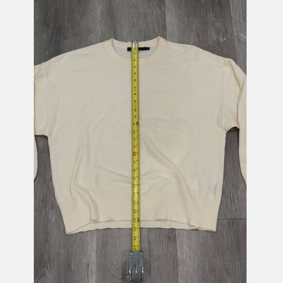 Jenni Kayne Merino Wool Blend Sweater Cream Ivory Crewneck Womens XS - Picture 6 of 7